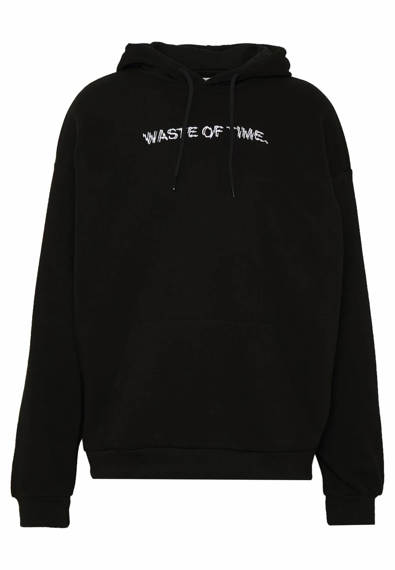 Pier One Hombre WASTE OF TIME HOOD - Jersey Con Capucha - Black - Imagen 5