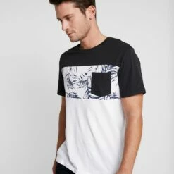Pier One Hombre Camiseta Estampada - White/black