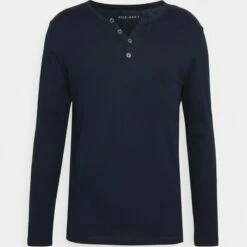 Pier One Hombre Camiseta De Manga Larga - Navy
