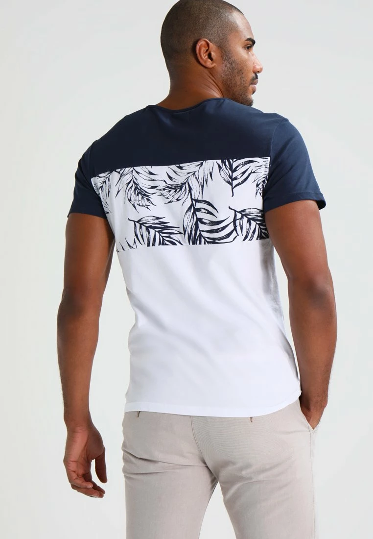 Pier One Hombre Camiseta Estampada - Navy/white - Imagen 3