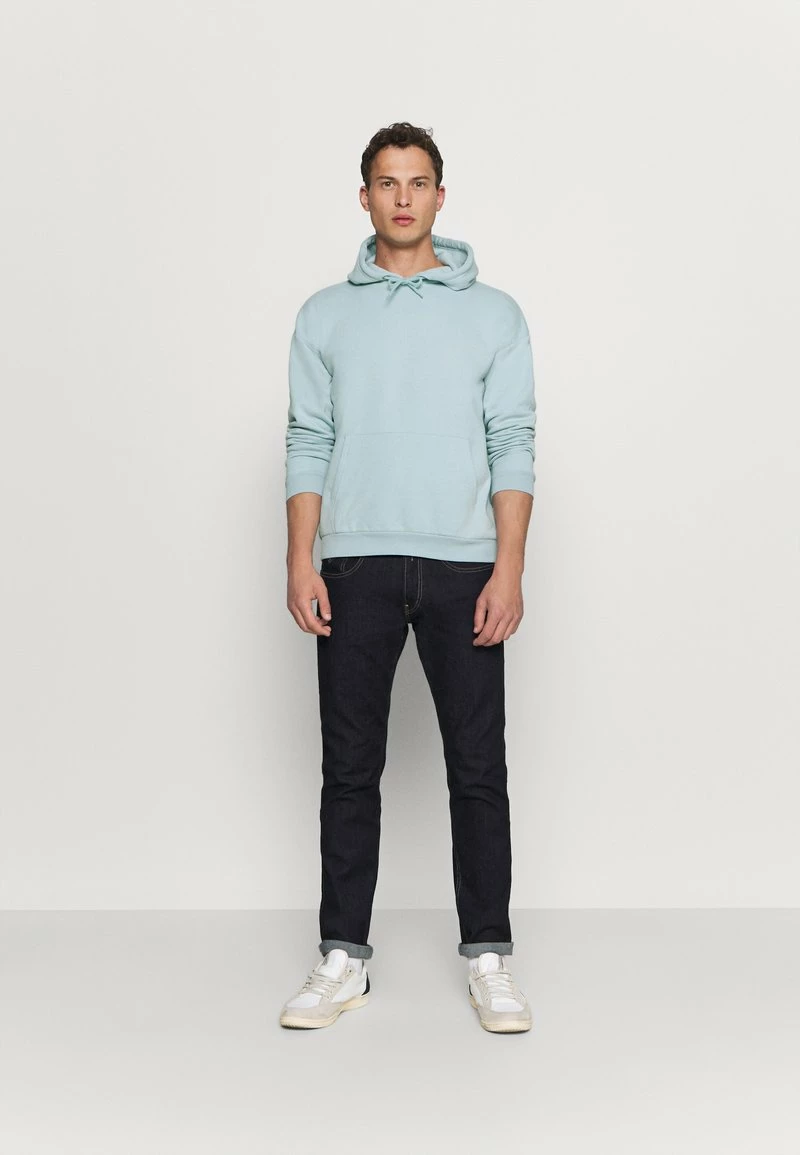 Pier One Hombre PLAIN SKATER HOODY - Jersey Con Capucha - Light Blue - Imagen 2