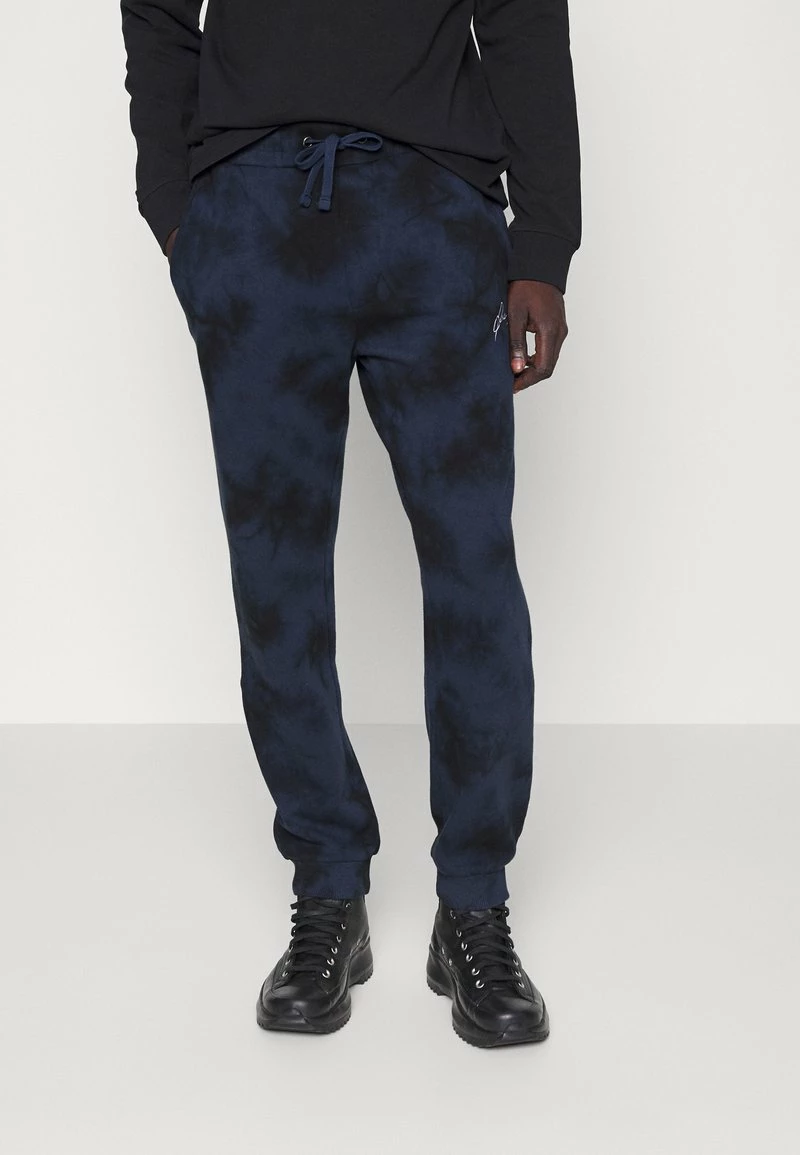 Pier One Hombre TIE DYE JOGGER - Pantalones Deportivos - Dark Blue- Black