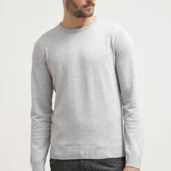 Pier One Jersey De Punto - Light Grey, Hombre