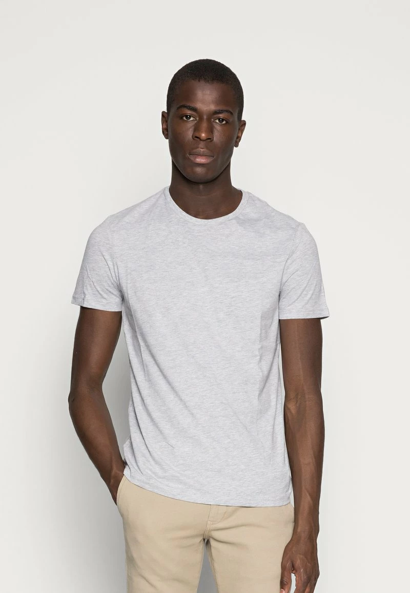 Pier One Hombre 5 PACK - Camiseta Básica - Dark Blue/grey/khaki - Imagen 4